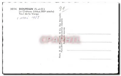 Dourdan — Castelo (início do século XIII), Torre da Virgem — Foto B. Du Boullay — Verso