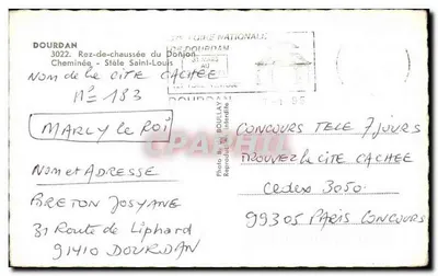Dourdan — Piso térreo do Donjon — Estela de São Luís — Foto Boüllay N°183 — Verso