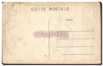 Bilhete postal antigo Courances O Castelo Lado Sul — Verso