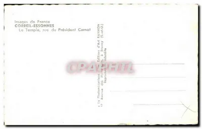 O Templo, rua do Presidente Carnot — Corbeil-Essonnes — Edições d'Art Raymon — Verso