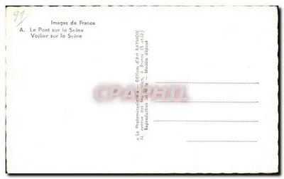 Corbeil-Essonne — Pont sobre o rio Sena e barco a vela — Images de France, n°91 — Verso