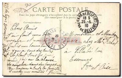 Belfort — Monumento a los Caídos 1870-1871 — editor no identificado, n° 1218 — Reverso