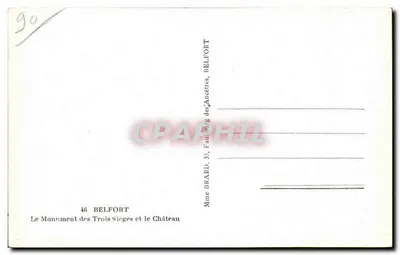 Belfort — Monumento de las Tres Situaciones y el Castillo — Reverso