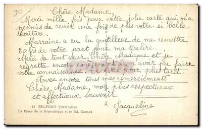 Place de la République — Belfort — n°30 — Verso