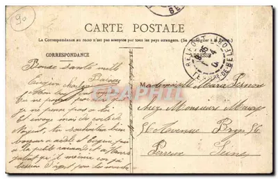 Belfort - O Liceu — Edição Émile Marlin, Belfort — Verso