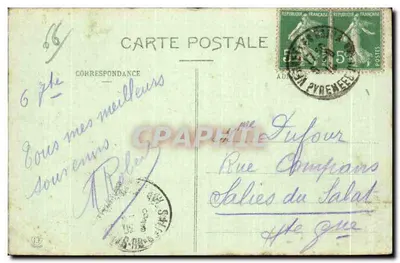 Vernet-les-Bains (Pyr. Or.) — Le kiosque dans le parc et le grand hôtel du parc — Phototypie Labouche Frères, Toulouse (6e série) — Achterkant