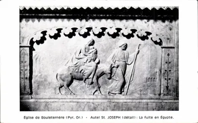 Igreja de Bouleternère (Pyr. Or.) - Altar de São JOSEPH (detalhe): A fuga para o Egito