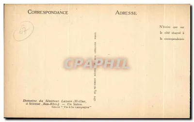 Domínio do Senador Lazare Weiller — Um Salão — Sélestat (Bas-Rhin) — Verso