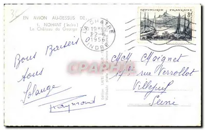 Zamek George Sand w Nohant — wizualizacja z lotu ptaka — La Pâre Service Aérien — Rewers