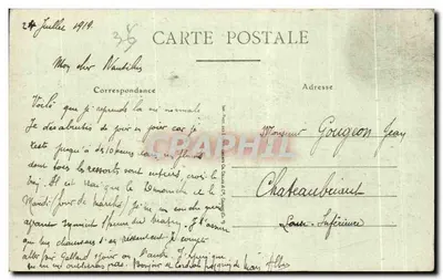 Stara pocztówka Piosenki Jana Rameau ilustrowane la laiss ras tu Qu tu prend Folklore Kostium — Rewers