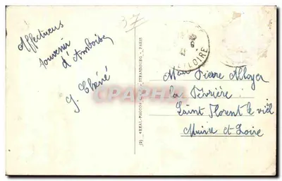 Amboise — Mosty nad Loarą — Zamok i ogólny widok — LL — Rewers