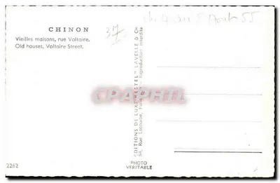 Chinon — Velhas casas, rua Voltaire — Estel — Verso