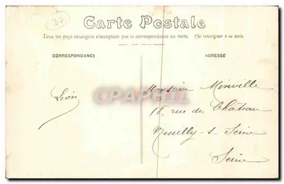 Loches (Loire-et-Loire) — O castelo e a igreja Saint-Ours — GB 1, editor Grands Bataillons — Verso