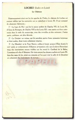 Loches (Indre-et-Loire) — Il Castello — Collezione della Soluzione Paulauberger, 1a Serie — Verso