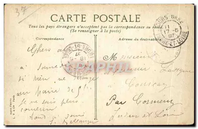 Plessis-les-Tours — Ruine del castello di Luigi XI — La facciata — Editore L. V. & Co. Tres — Verso
