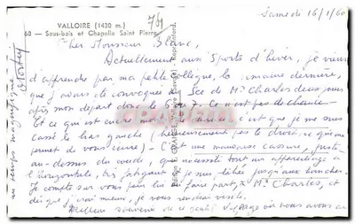 Valloire (1430 m.) — Matagal e Capela de São Pedro — Edição E. GRANGE, Valloire (n° 761) — Verso
