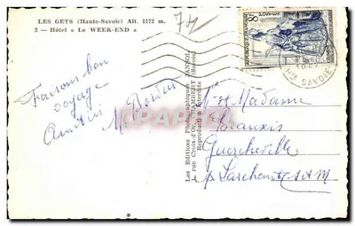 Hotel Le Week-End — Les Gets (Haute-Savoie) — Éditions Photographiques TANSOL — Verso