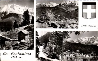 Les Contamines — 1154 m. — Dônes de Miage - Ogólny widok — Réal-Photo, Paryż