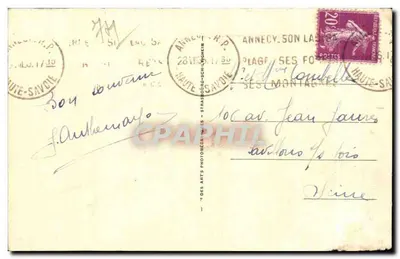 Anneyecy — Port i Mont Veyrier — LL 387, wydawca C.P. — Rewers