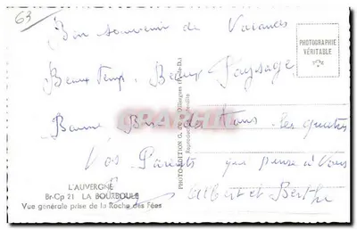 La Bourboule — Ogólny widok z Roche des Fées — Gd'O — Rewers