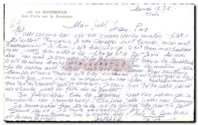 Mosty nad Dordogne — widok panoramiczny z mostami i brzegiem — wydawca nieznany, nr 63 — Rewers