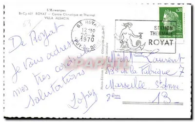 Villa Alsacia — Royat — Edición fotográfica G.d'O — Reverso