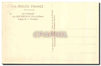 La Bourboule (Puy-de-Dôme) — Square du 11 Novembre — Les Éditions d'Art Yvot, Paris — Rewers