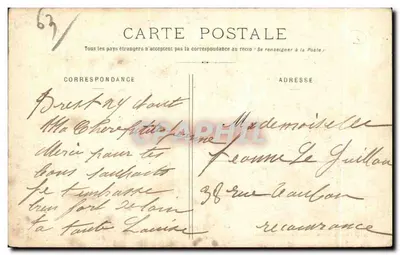 Le Puy de Dôme — vista pastorale com ovelhas — Lib. Bougé-Béal, 21 rue de l’Ecu, Clermont-Ferrand — Verso