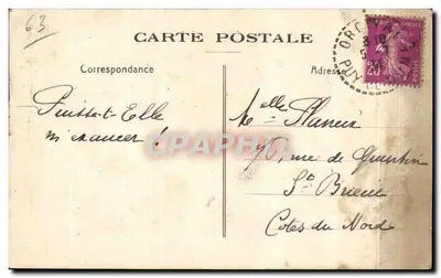 Bilhete postal antigo Orcival A Estátua Milagrosa Coroada em 3 de Maio de 1894 — Verso