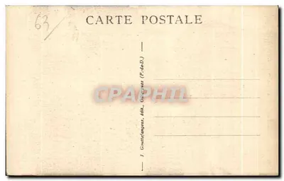 L'Auvergne — Escena de aldea con pareja en traje tradicional — G. DO. - 1223. L'Auvergne — Reverso