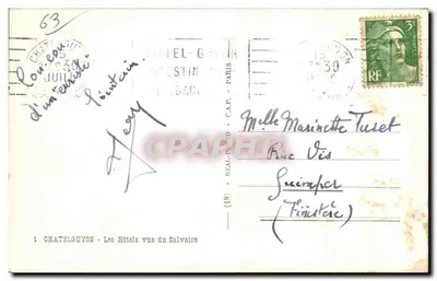 Châtel-Guyon — Os Hotéis vistos do Calvário — editor C.A.P. n° (48) — Verso