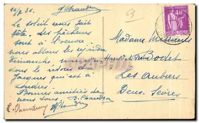 Royat — Widok ku kościołowi — C. Chaudron — Rewers
