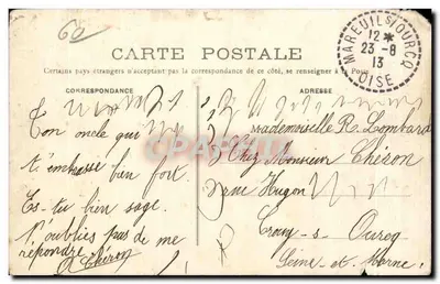 Thury-en-Valois (Oise) — Il Castello di Collinancé — editore Parigi, Impr. L. Béguin — Verso