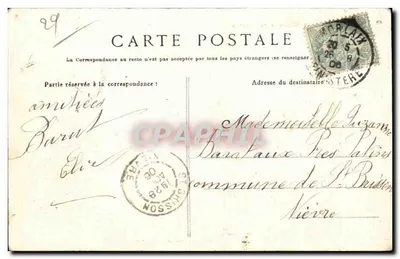Bilhete postal antigo Estrada de Morlaix para Plougasnou A Vallee do Dourduff — Verso