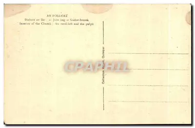 Interior da Igreja de Litz — tribuna e púlpito — Coleção Villard, Quimper — Verso