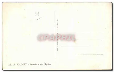 Interior da igreja — Le Folcoet — editor REAL-PHOTO - STRASBOURG, n°22 — Verso