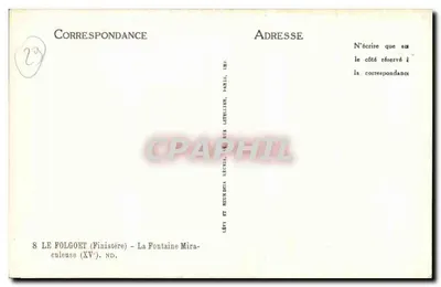 La Fontaine Miraculeuse — Finistère — editore Lévy et Reuverdin, Parigi — Verso
