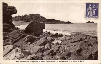 Aproximadamente de Plougasnou - Trégastel-Primel — Os Rochos e o Corpo de Guarda — S. Colleze, n°119