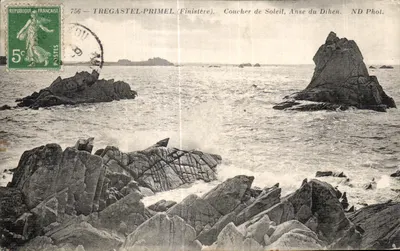 TREGASTEL-PRIMEL (Finistère) — Pôr do Sol, Anse du Dihen — ND Phot.