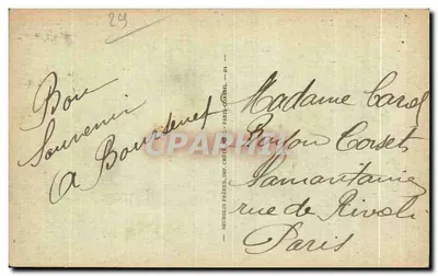 Primel (Finistère) — A Ponta, Rochos da Cadeira durante uma tempestade — editor Neurden Frères, n° 747 — Verso
