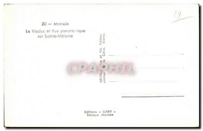 Morlaix — O Viaduto e Visão Panorâmica sobre Sainte-Mélaine — Edições Gaby, Nantes — Verso