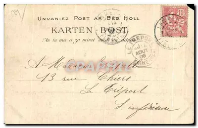 Morlaix — O Batistério da Igreja de Santa Melaine — Bilhete postal antigo n°660 — Verso