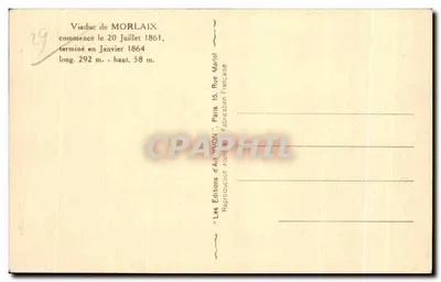 Morlaix - O campanário de Saint-Mélaine sob uma arco do viaduto — Verso