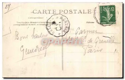 Morlaix — Stare domy ulicy Pavé — Wydawca nieznany, nr 7 — Rewers