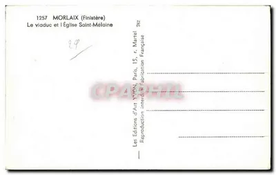 Morlaix (Finistère) — O viaduto e a Igreja de São Melaine — Edições d'Art Yvon — Verso