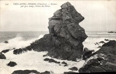 Trégastel-Primel (Finistère) — Rochas em tempo de forte maré, Praia do Diben — n°740