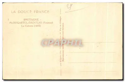 O Calvaire de Plougastral-Daoulas — Bretagne — Edições de Arte Yvonne, Paris — Verso