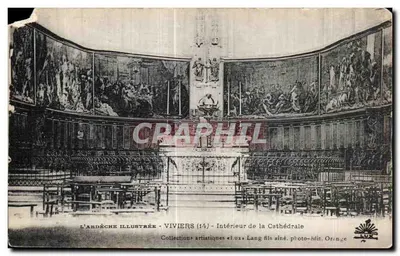 Viviers (14) - Interior da Catedral — L'Ardeche Illustrée, editor Lang fils, Orange