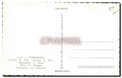 Tourcoing — Lembrete — Cie des Arts Photomécaniques, Paris — Verso