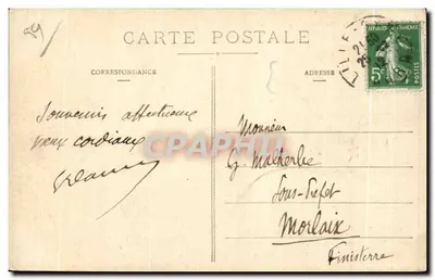 Lille - Place de la République et Faidherbe - Widok ogółem na Pałac Sztuki - E. C. - n° 105 — Rewers